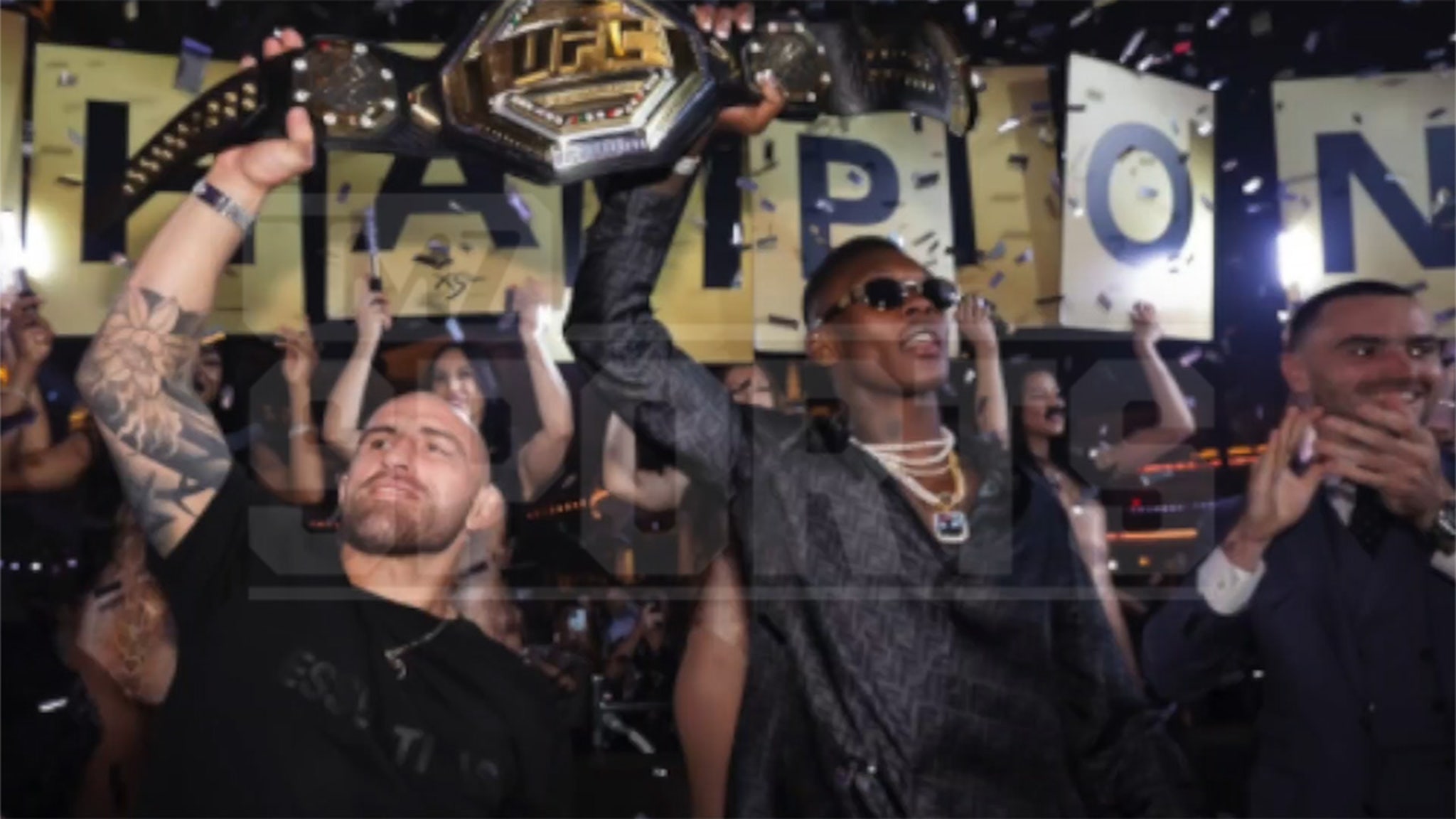 Watch Israel Adesanya and Alexander Volkanovski Party in Vegas After UFC 276 Win – TMZ Video