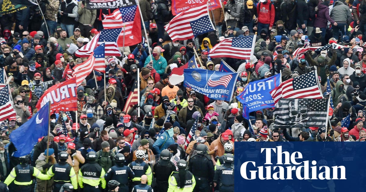Watch Capitol rioter who sprayed police with fire extinguisher sentenced to three years | US Capitol attack – The Guardian News