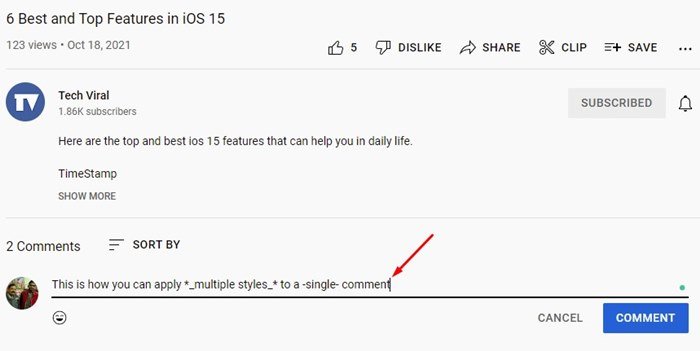 Apply Multiple text formattings